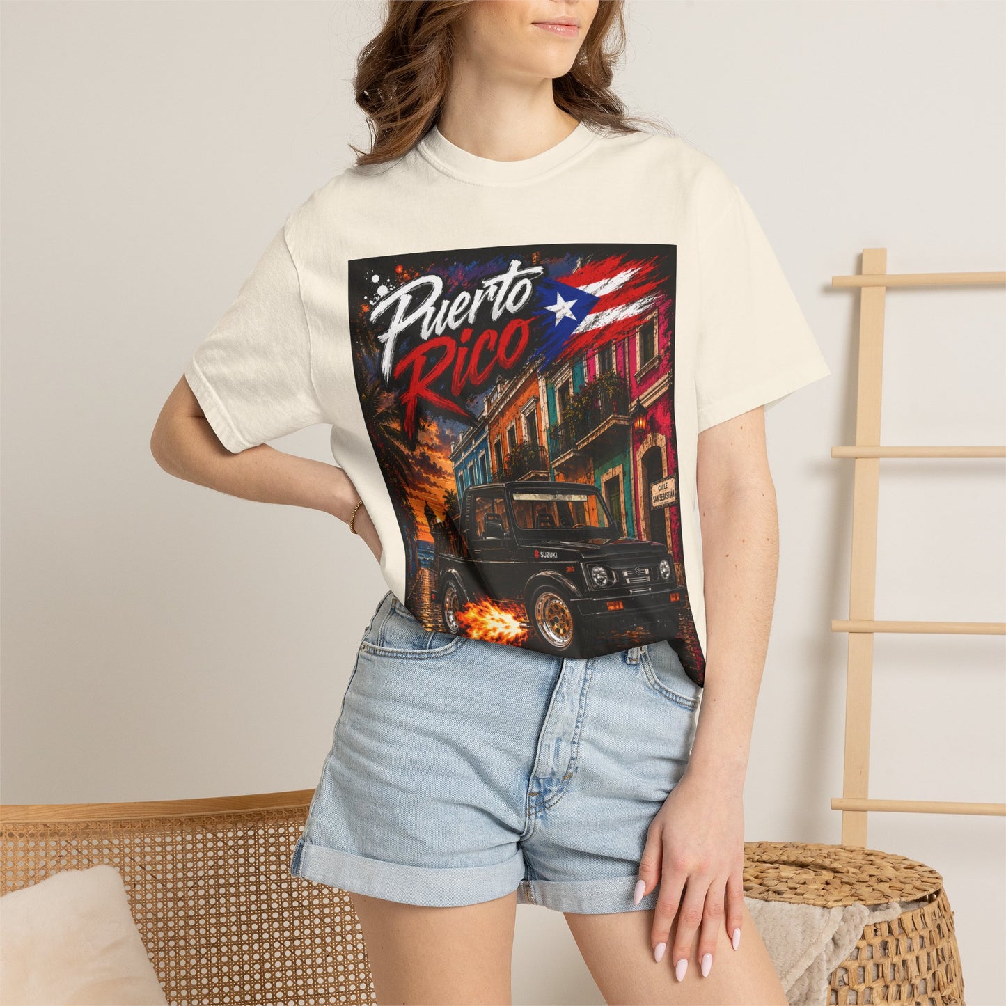 Puerto Rico Suzuki Samuri Street Scene T-Shirt