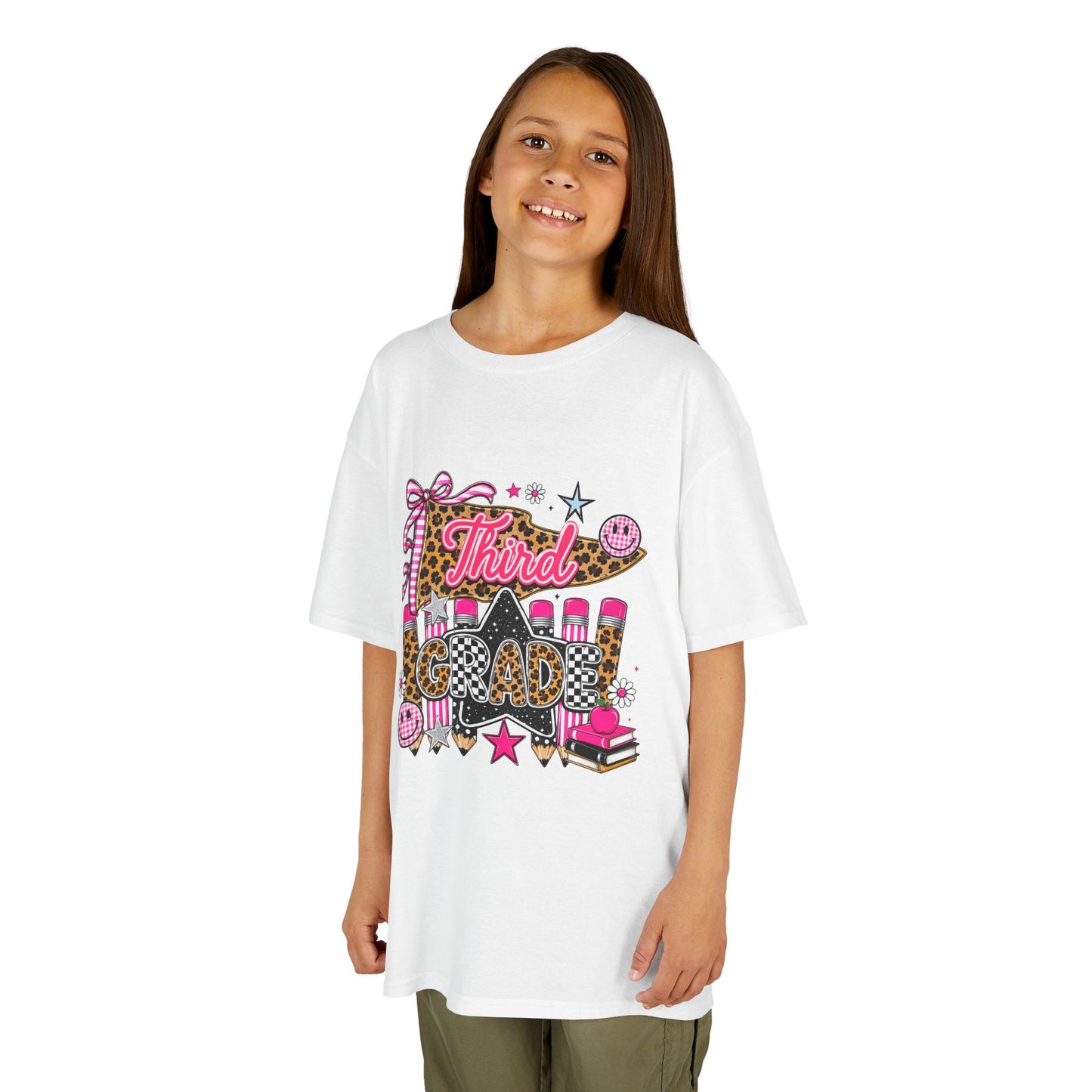 Third Grade Girl Back to School T-Shirt – Pink Leopard First Day of 3rd Grade Tee