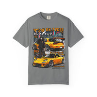 RX-7 FD3S Drift King T-Shirt — Yellow Mazda Sports Car Anime Streetwear