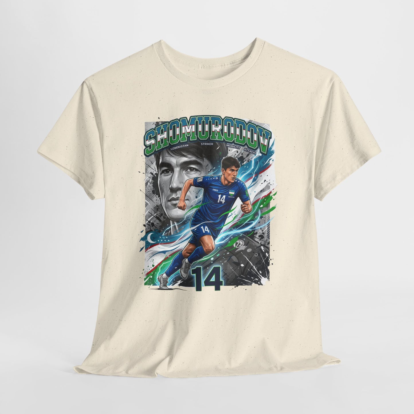 Shomurodov #14 – Uzbekistan’s Dynamic Striker T-Shirt