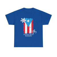 Puerto Rico Borikén Flag Tee — Taíno Petroglyph Heritage Vintage