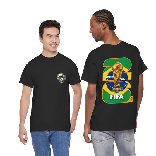 Brazil 2026 FIFA World Cup Fan Edition – Front Crest & Championship Back Graphic T‑Shirt