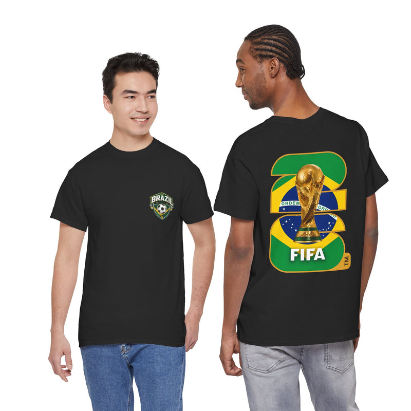 Brazil 2026 FIFA World Cup Fan Edition – Front Crest & Championship Back Graphic T‑Shirt