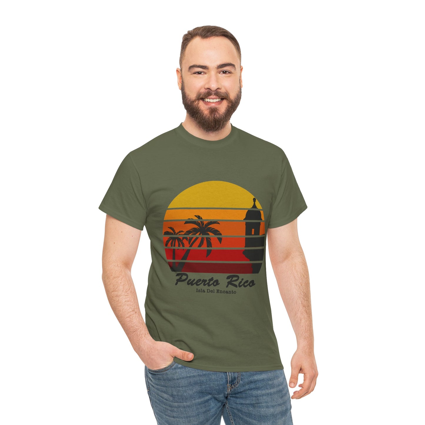 Puerto Rico Sunset T-Shirt – Isla Del Encanto Vintage Palm Tee
