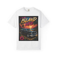 Island Life T-Shirt — Retro Beach Sunset with 57 Chevy Nomad