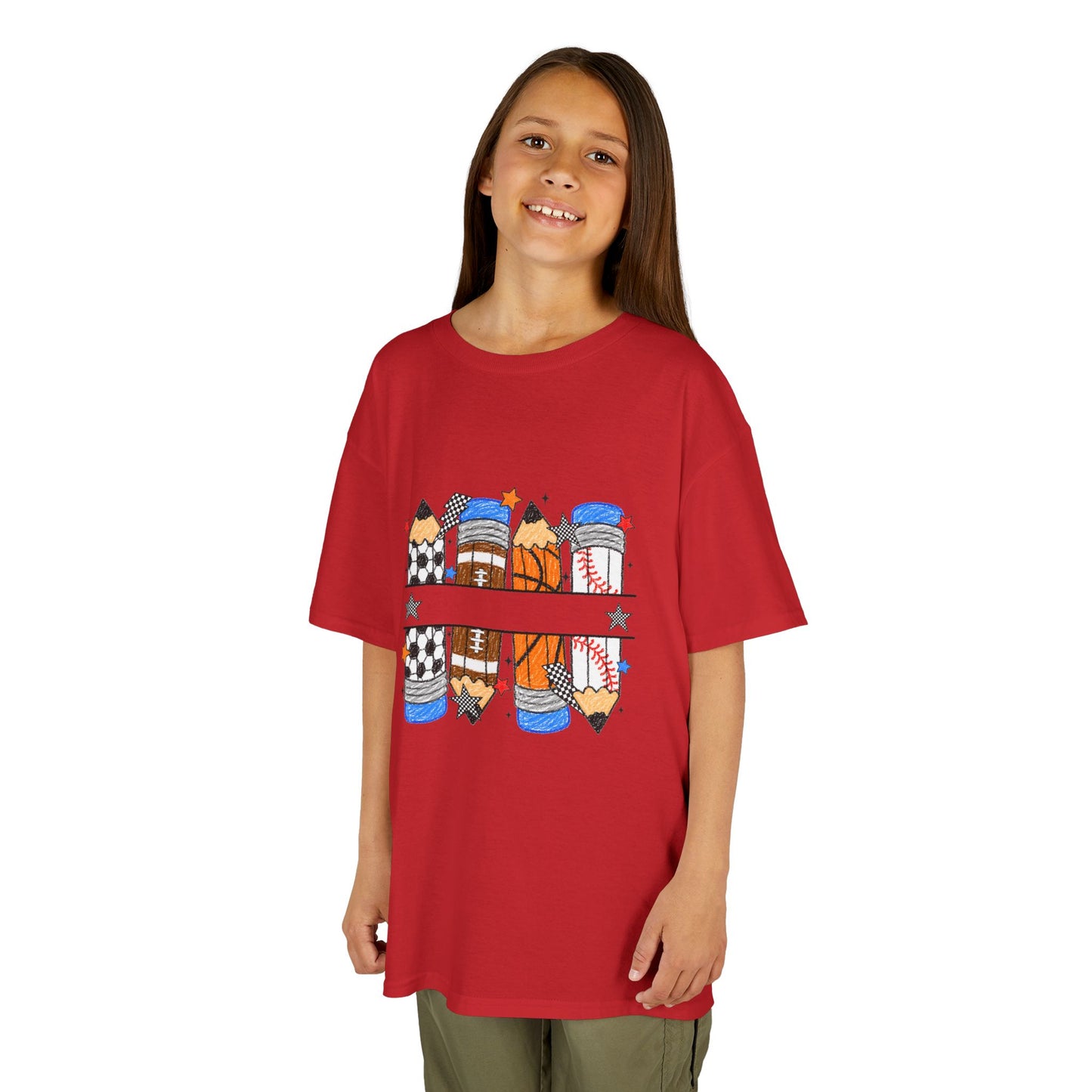 School Days Sports & Creativity Kids T-Shirt – Back to School Pencil Design