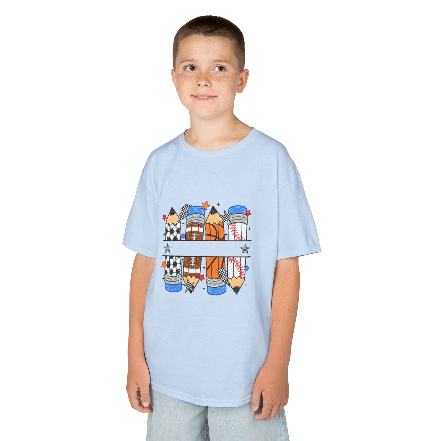 School Days Sports & Creativity Kids T-Shirt – Back to School Pencil Design