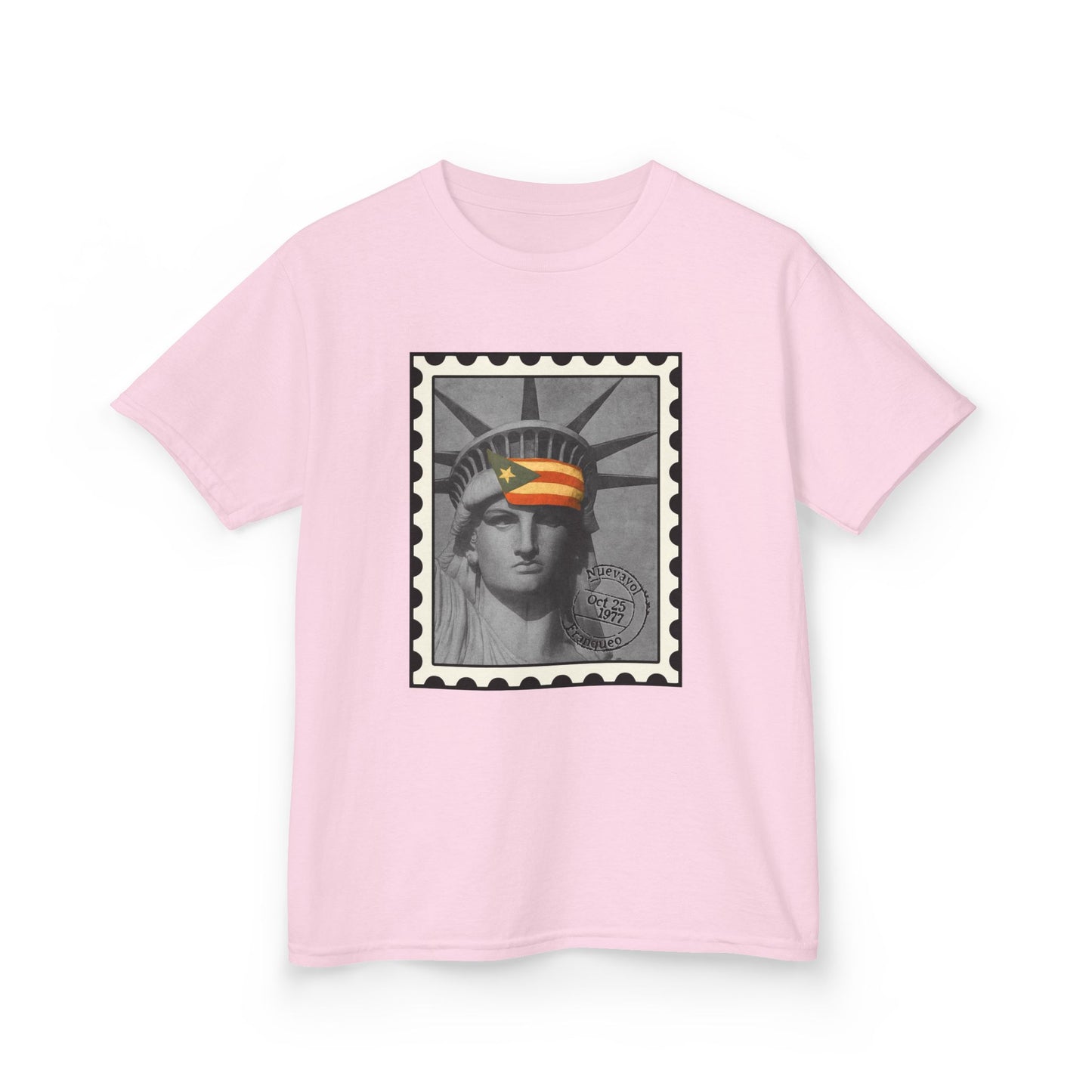 Puerto Rico Liberty Stamp Kids T-Shirt – Boricua Pride Design