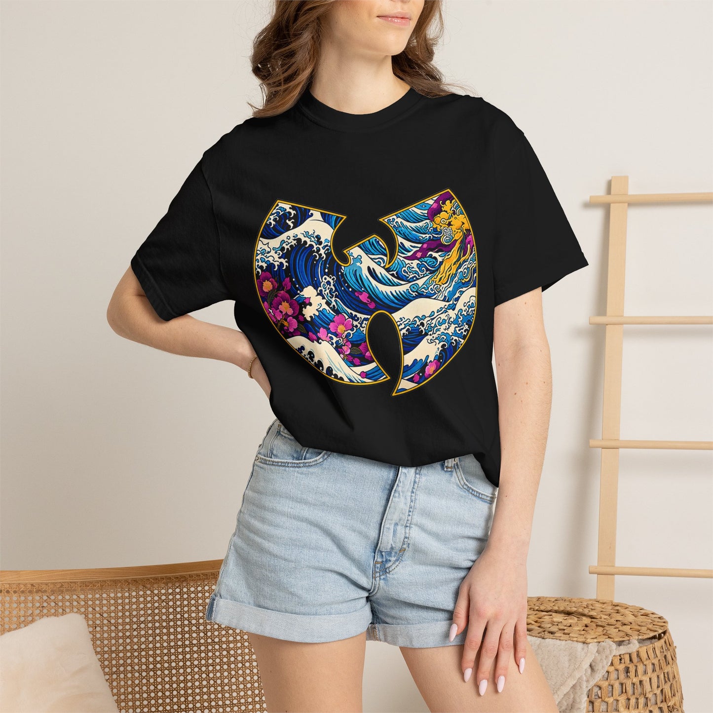 Wu-Tang Ocean Wave T-Shirt — Japanese Wave Logo Graphic Tee