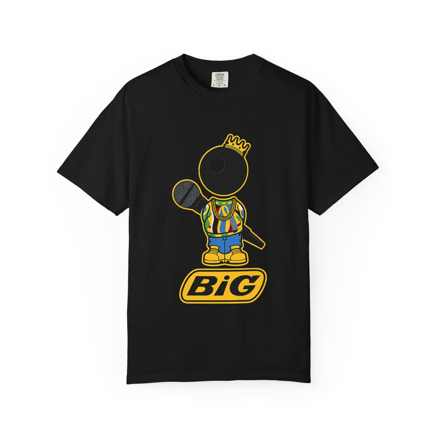 BiG Hip-Hop Icon Cartoon T-Shirt | Retro 90s Rap Inspired Streetwear Design