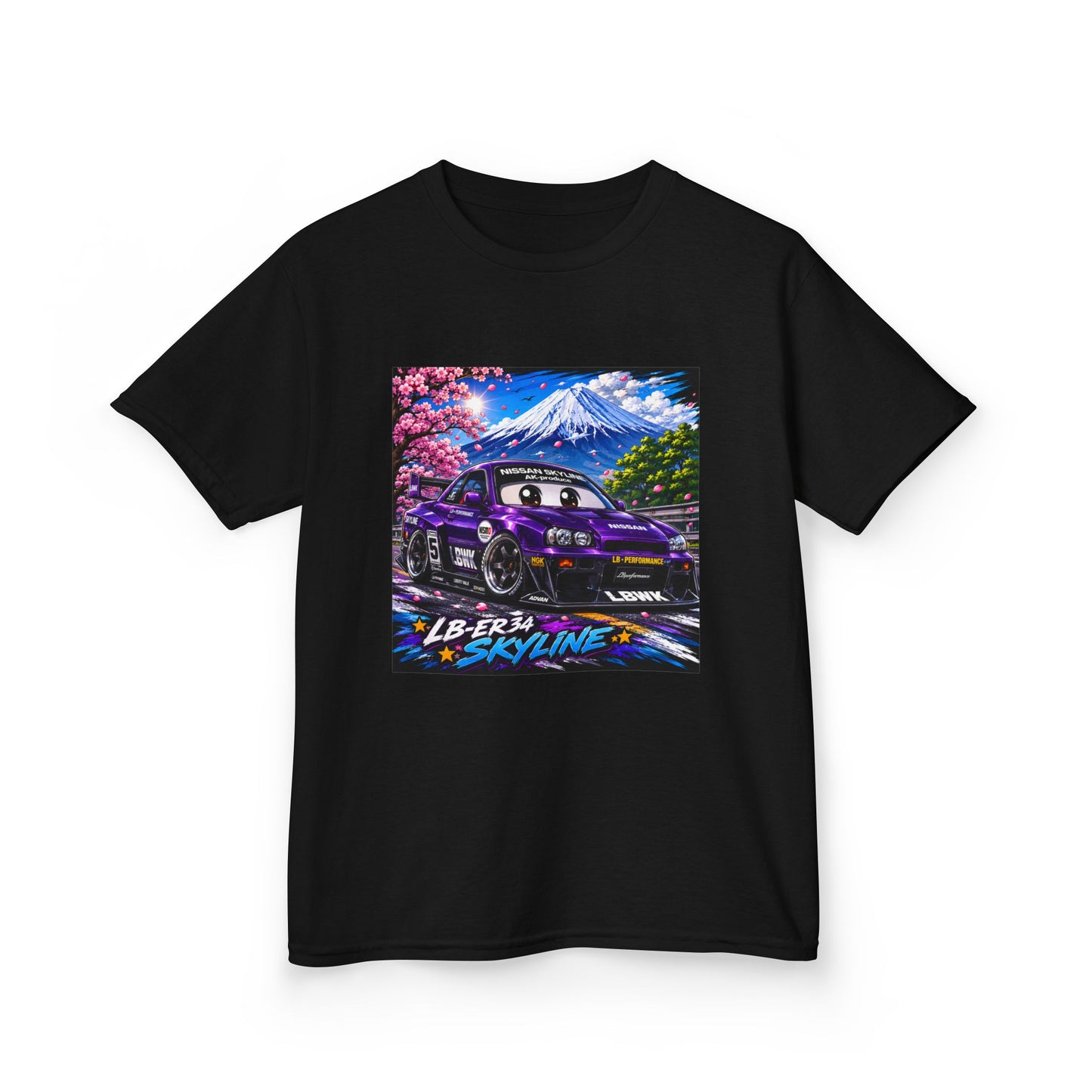 Kids T‑Shirt — Retro Japanese Drift Car Graphic (“Liberty Skyline”)