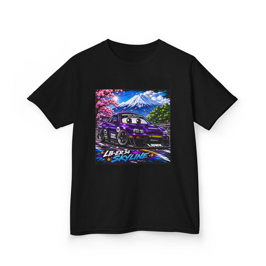 Kids T‑Shirt — Retro Japanese Drift Car Graphic (“Liberty Skyline”)