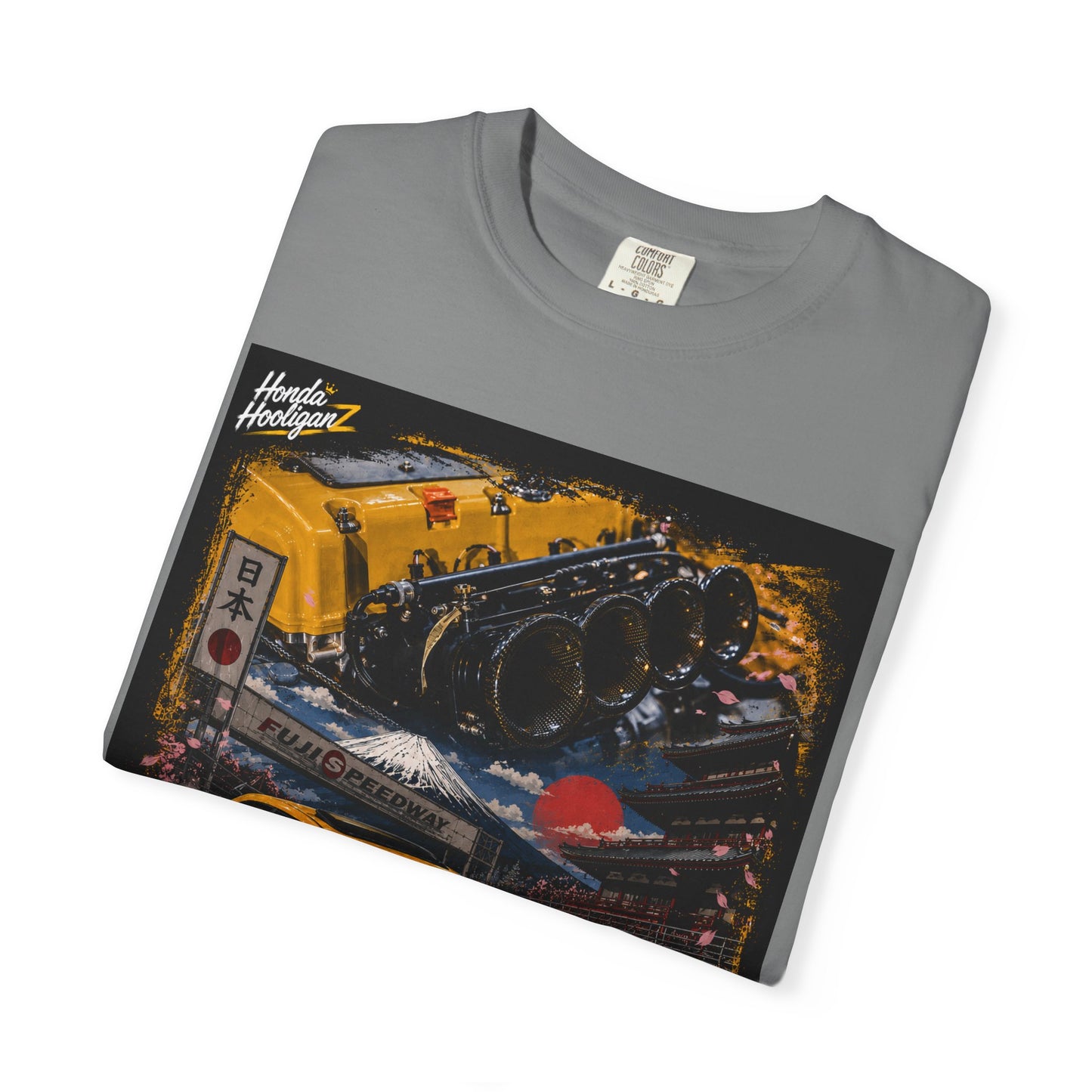 Street Racing Honda Civic T-Shirt — Yellow JDM Car Graphic Tee