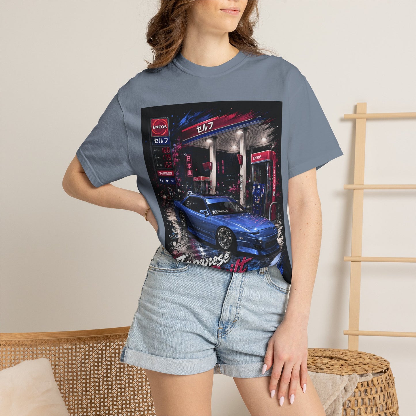 Japanese Built 240 Car T-Shirt — Retro Neon JDM Graphic