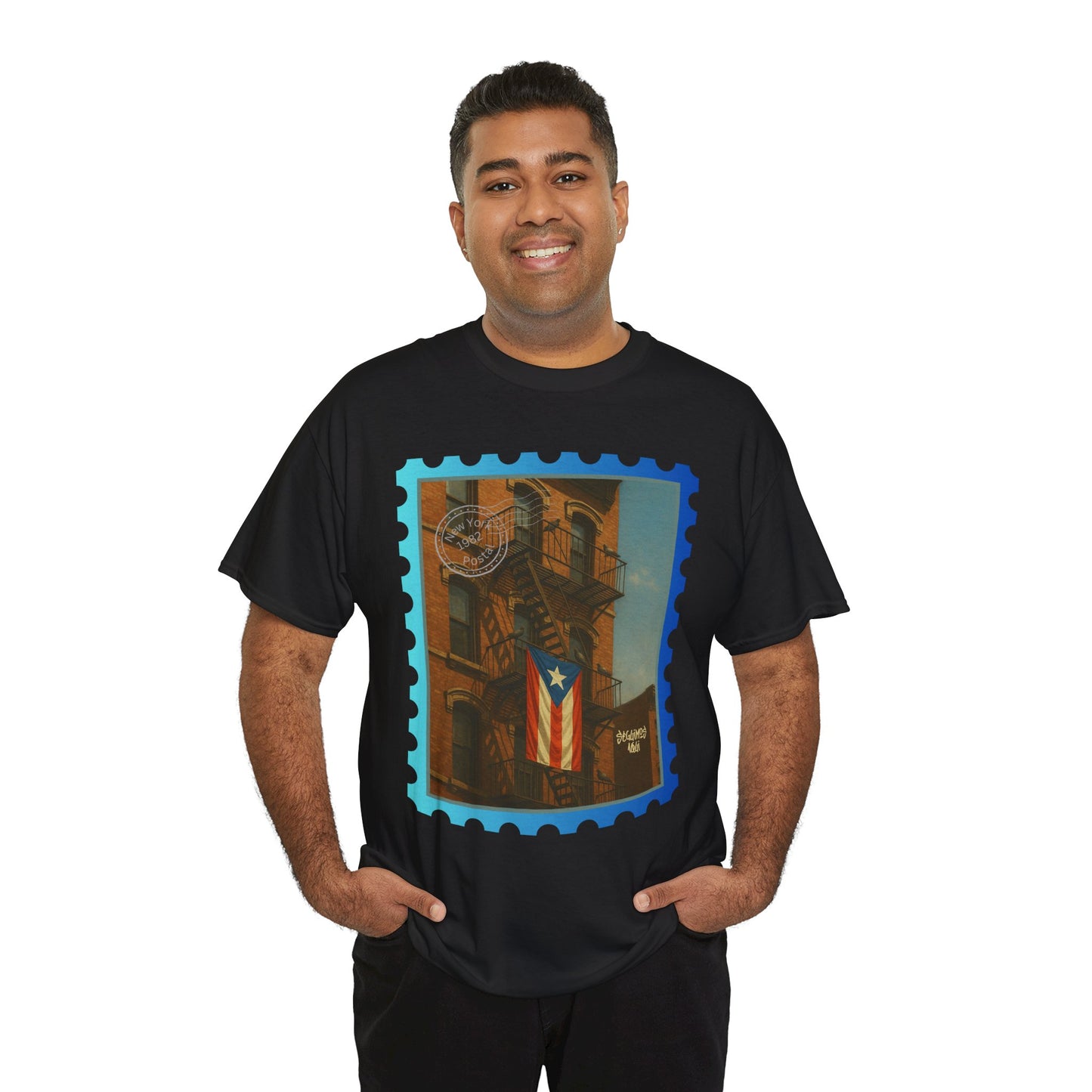 Seguimos Aquí Puerto Rican Pride Tee — New York 1982 Vintage Flag Tribute