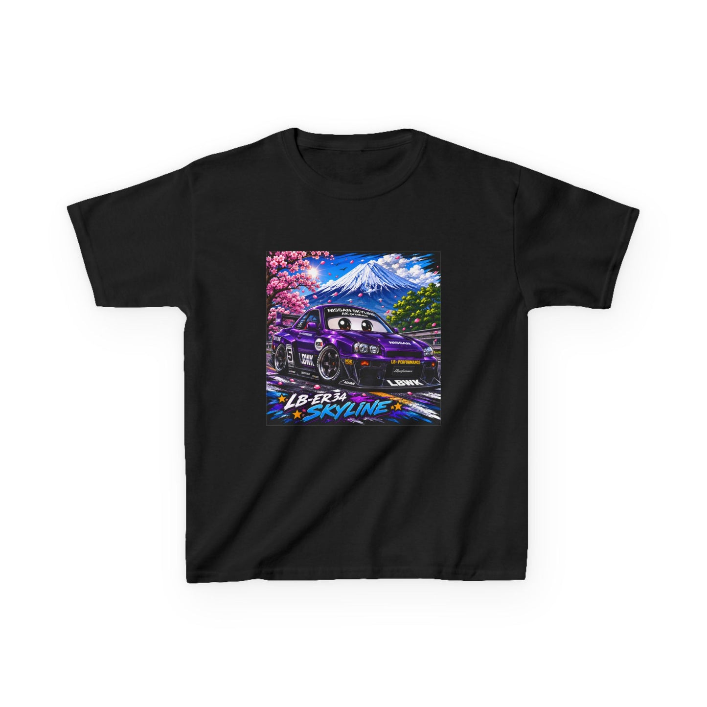 Kids T‑Shirt — Retro Japanese Drift Car Graphic (“Liberty Skyline”)