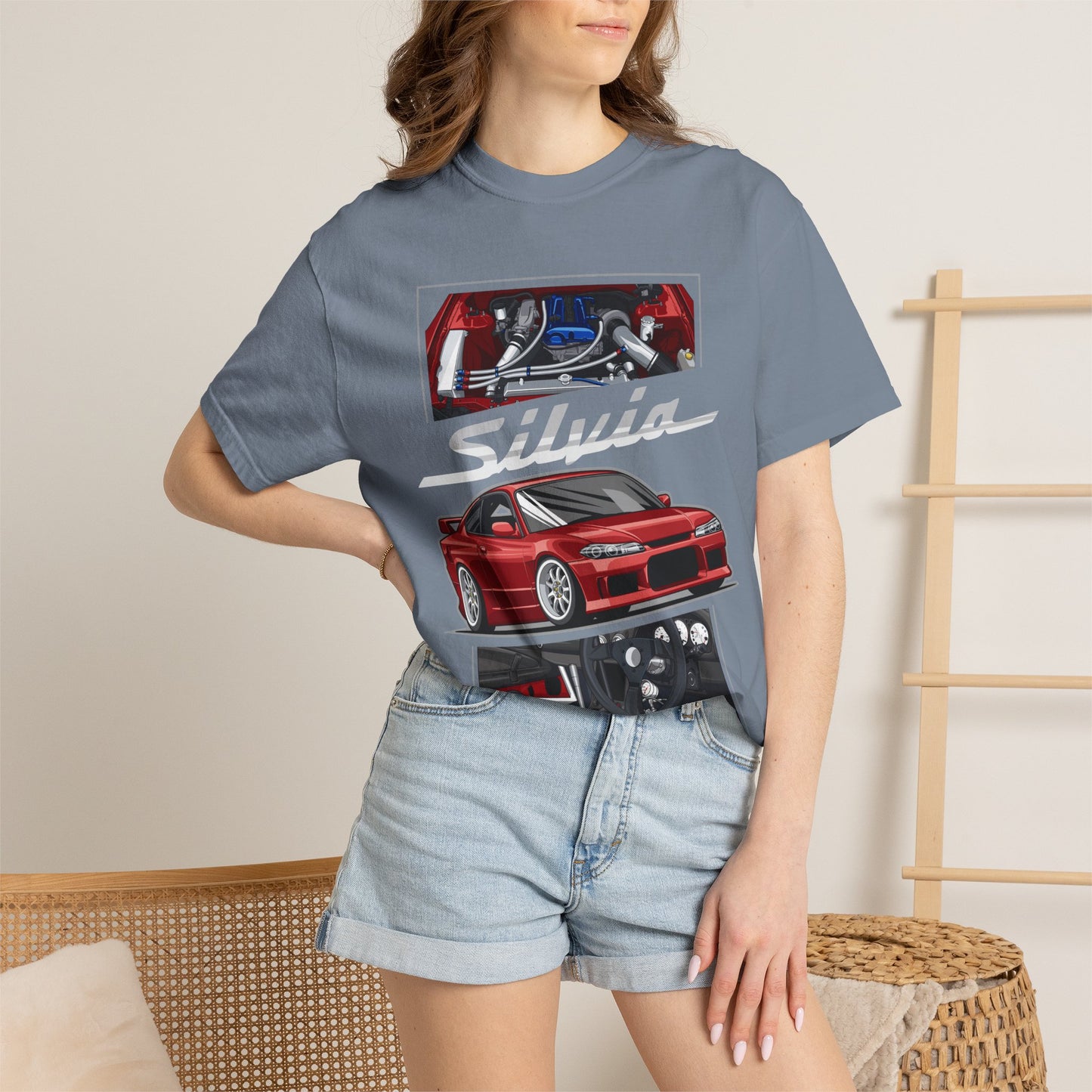 Silvia Sports Car Technical IllustrationT-shirt