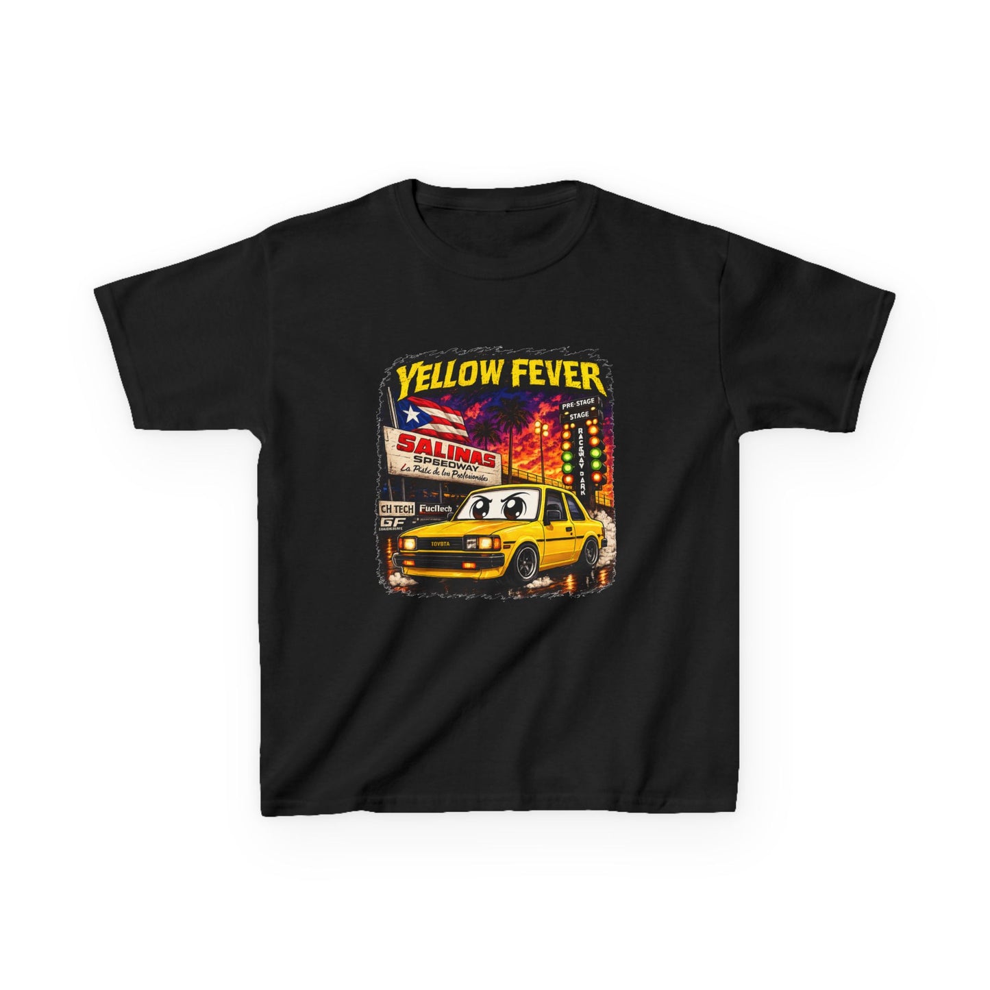 Kids T‑Shirt — "Yellow Fever" Vintage Toyota 1.8 Graphic Tee