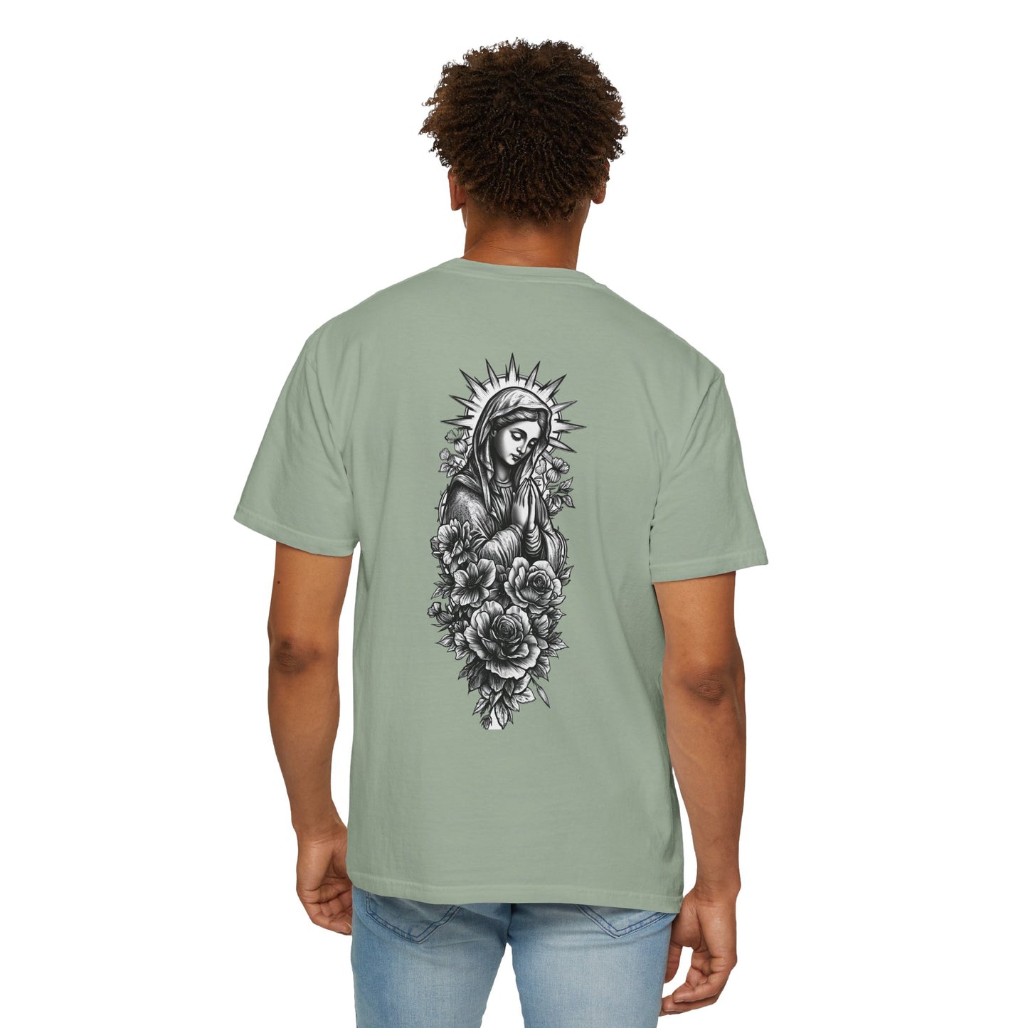 T-Shirt - Vintage Virgin Mary & Roses Graphic Tee