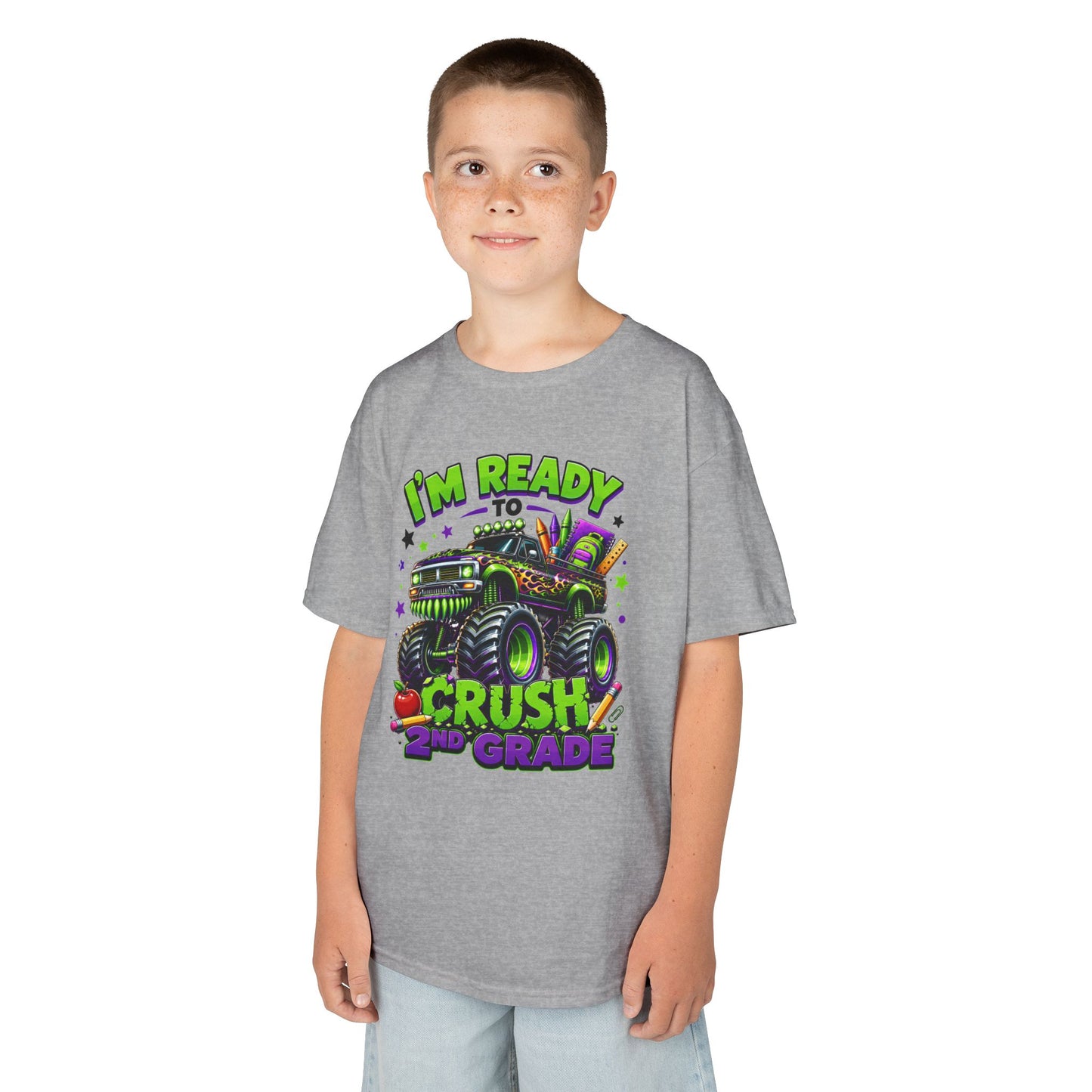 I’m Ready to Crush 2nd Grade Monster Truck Kids T-Shirt – Back to School Tee