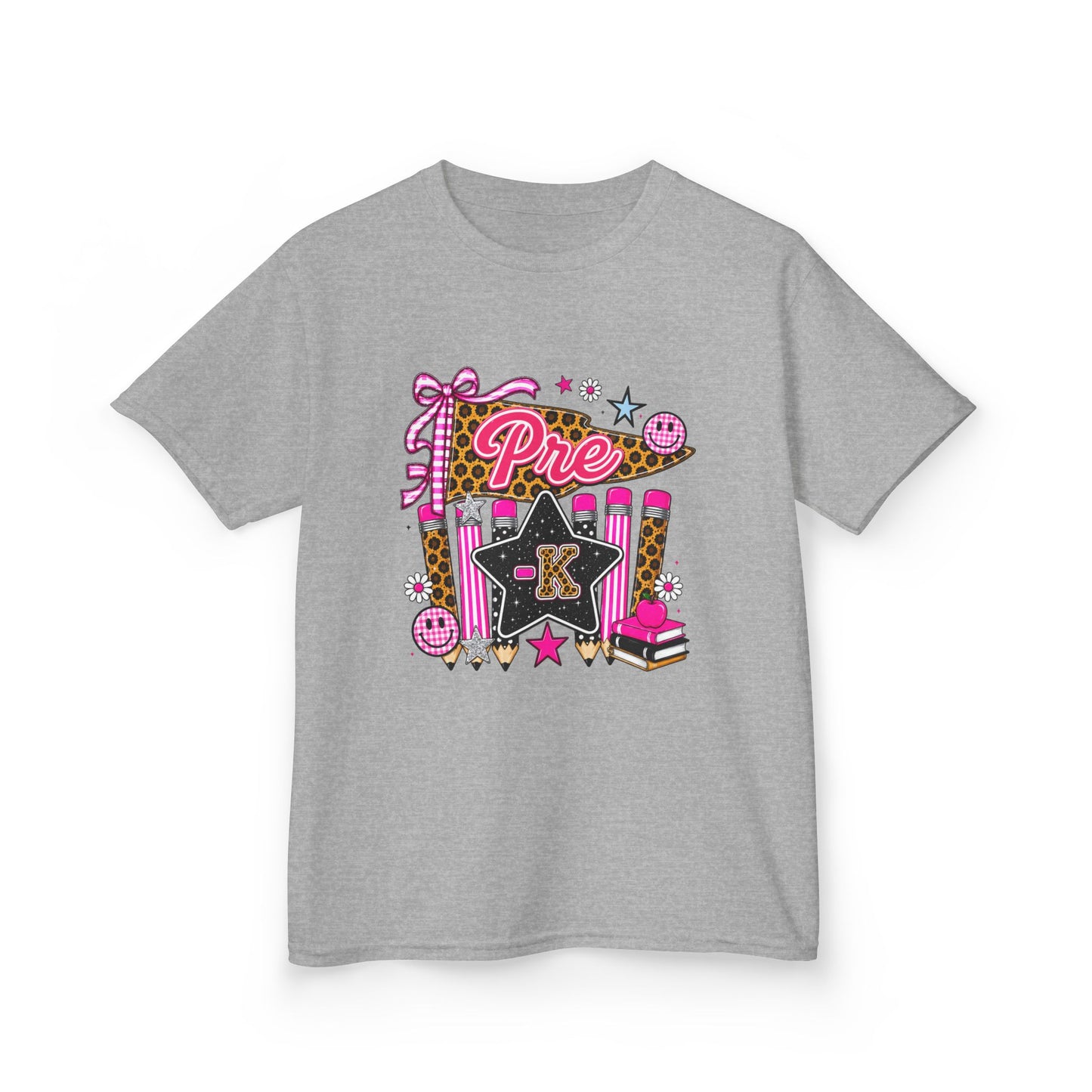 Pre-K Girl Back to School T-Shirt – Pink Leopard Print First Day of Pre-K Tee