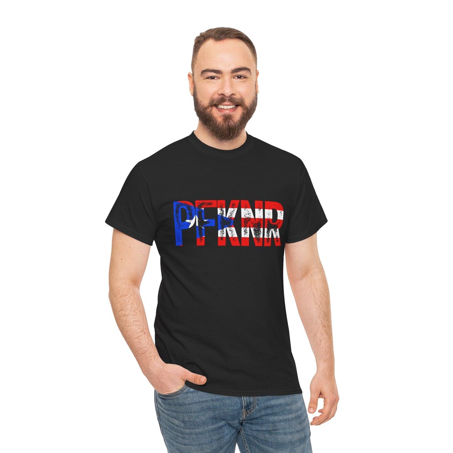 Patriotic 'PFW' Flag Graphic T-Shirt — Red White Blue Americana Tee