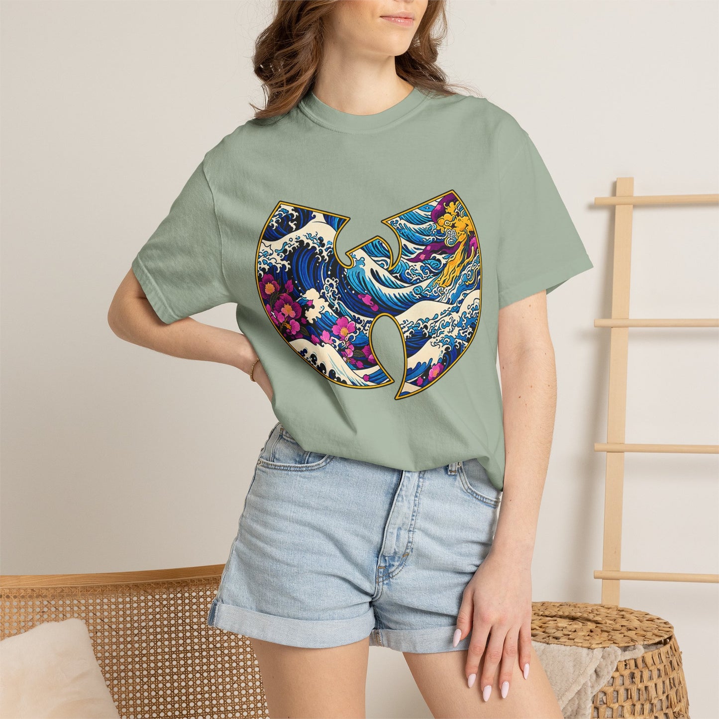 Wu-Tang Ocean Wave T-Shirt — Japanese Wave Logo Graphic Tee