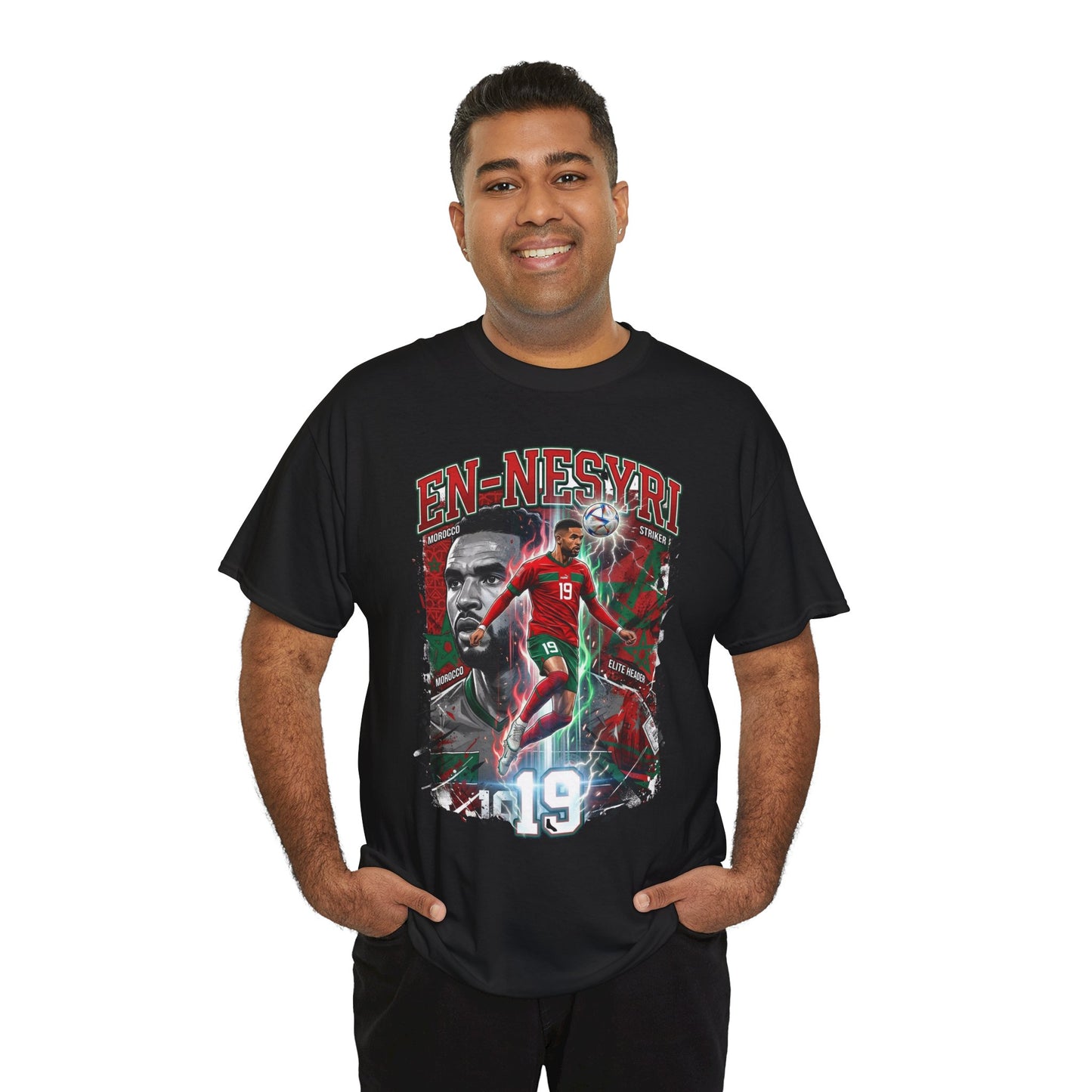 En-Nesyri #19 – Atlas Lions Aerial Dominance T‑Shirt