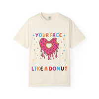 "Let Me Sit On Your Face Like a Donut" Cute Drippy Donut Graphic Tee