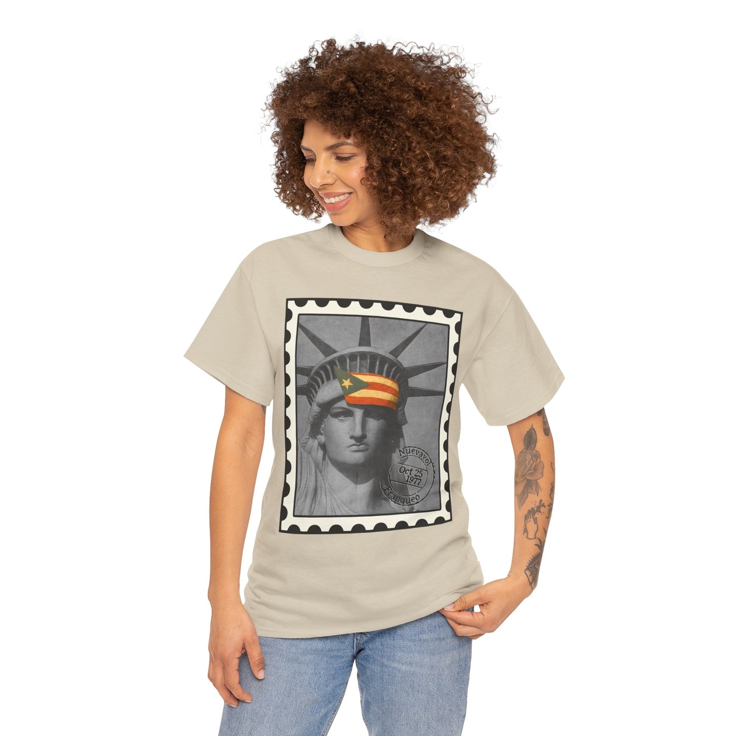 Statue of Liberty Protest Tee — "Liberty Under Protest" Puerto Rican Heritage Shirt