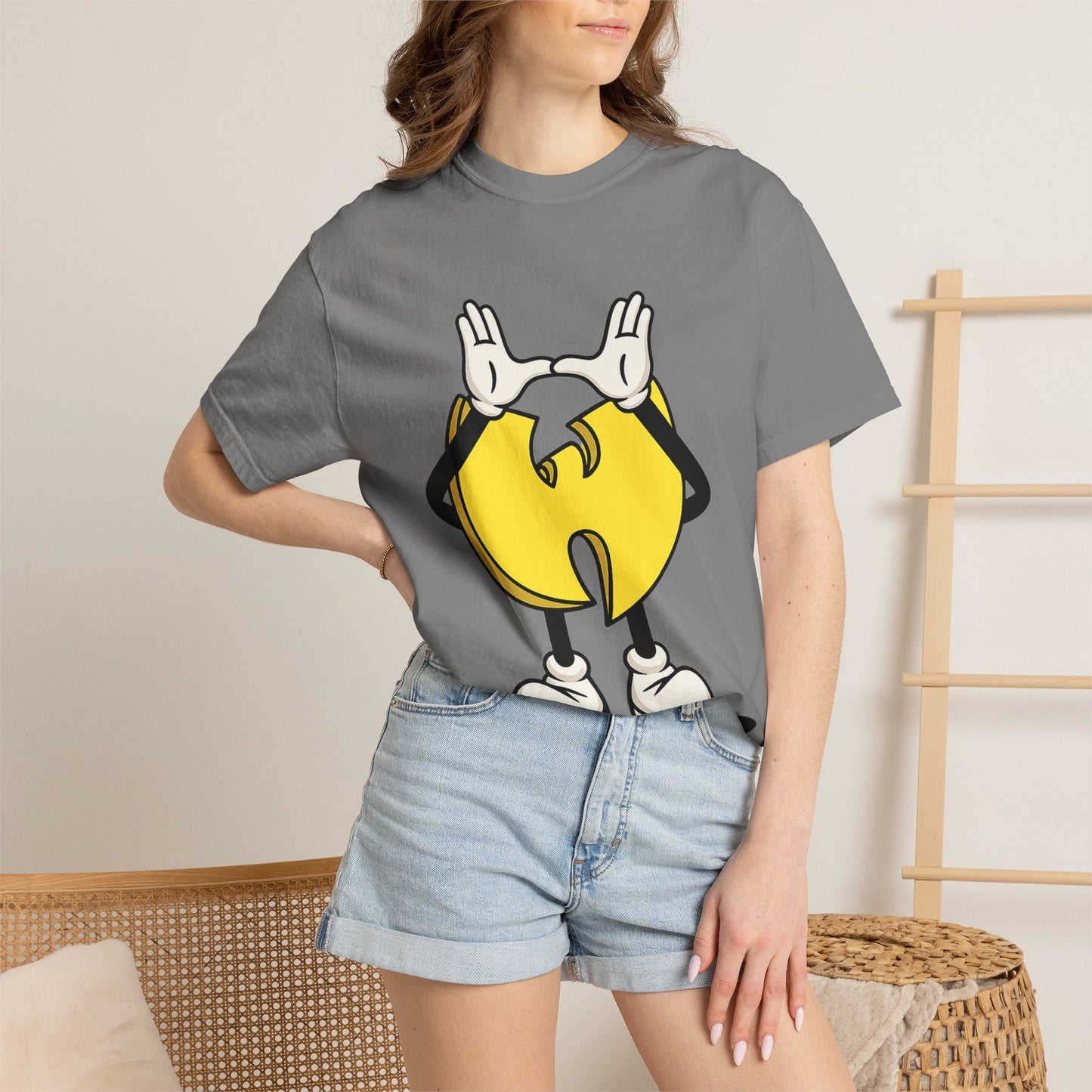 Wu-Tang Clan Inspired Cartoon "W" Hand Sign Graphic Tee