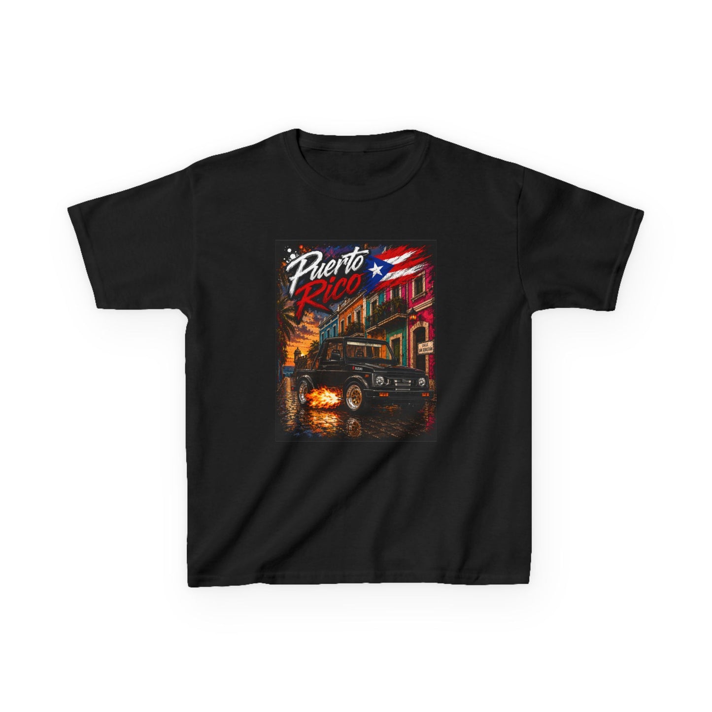 Kids T-Shirt — Puerto Rico Retro Night Street Scene Tee