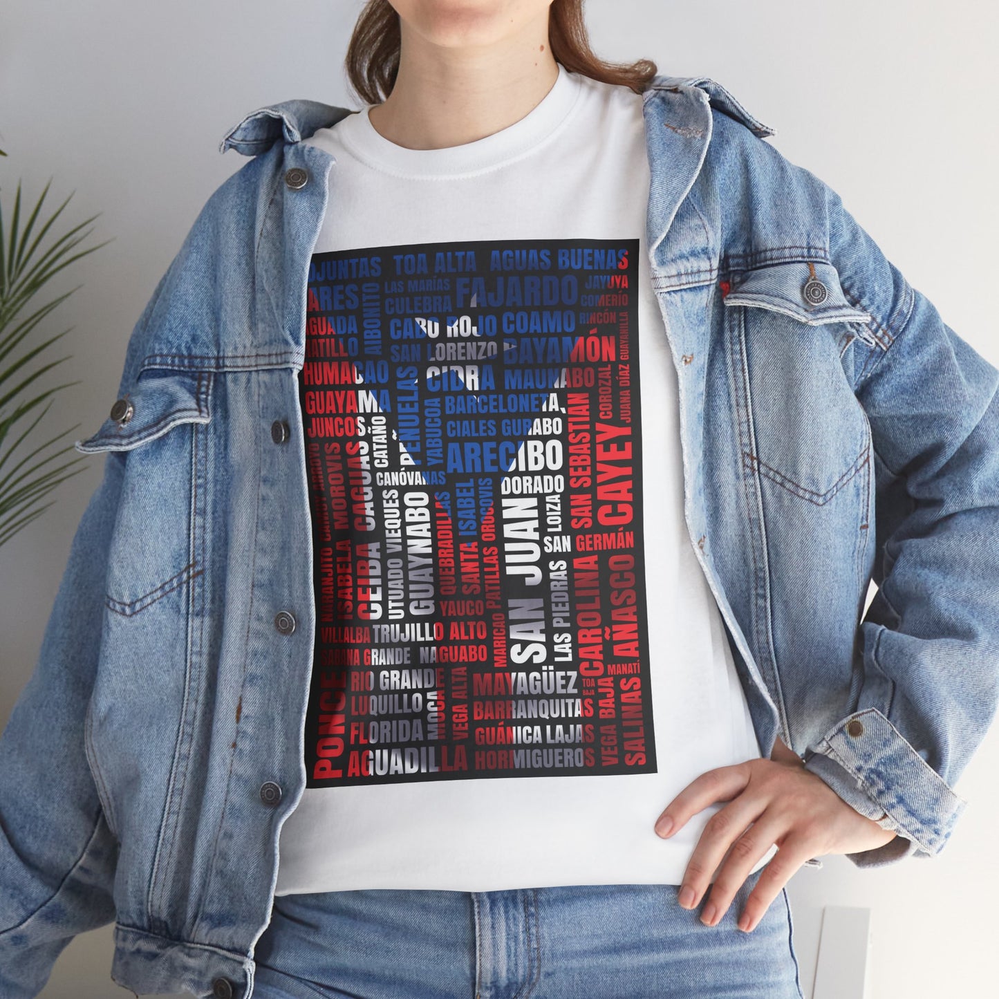 Puerto Rico Flag Word Cloud T-Shirt — Puerto Rican Pride Tee with Names Design