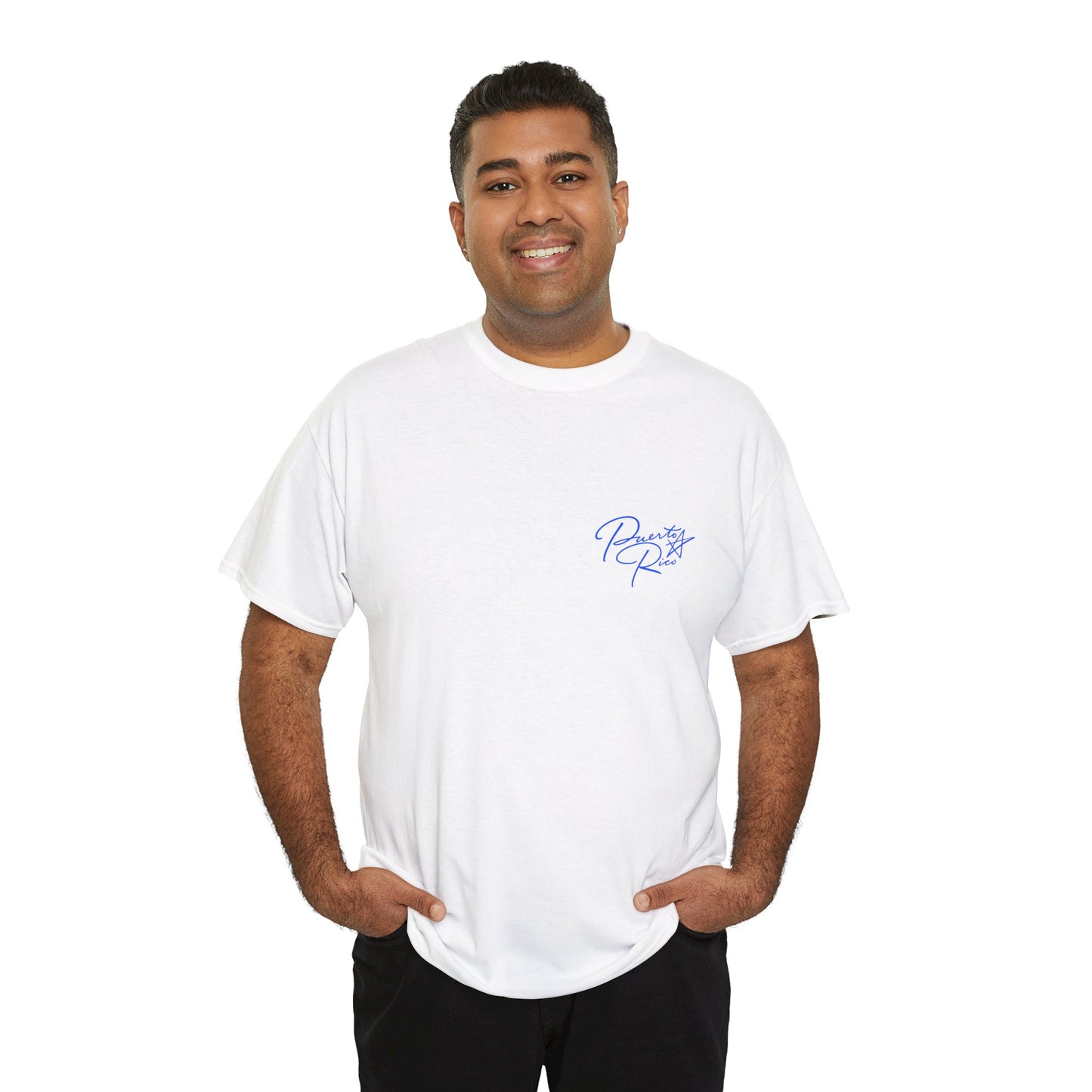 Puerto Rico Streets Tee — Handwritten Logo & Old San Juan Back Illustration