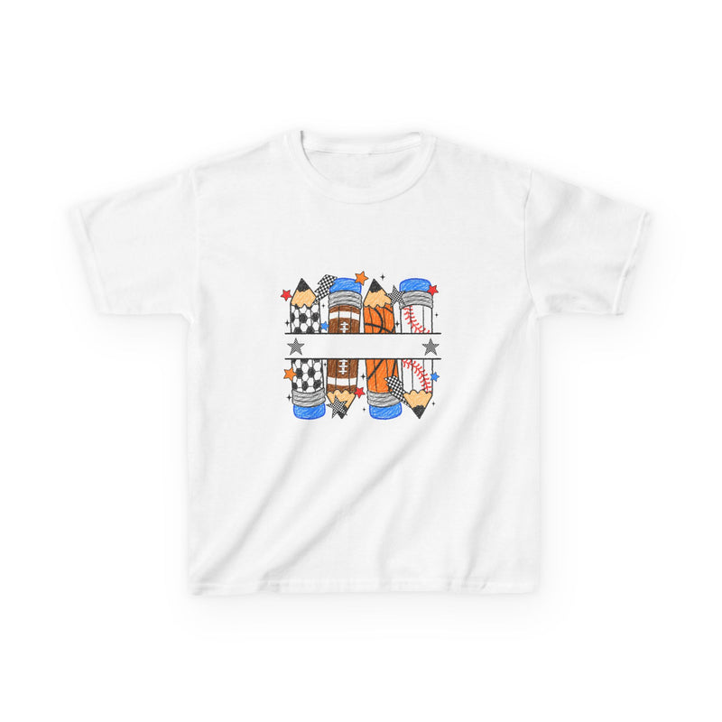 School Days Sports & Creativity Kids T-Shirt – Back to School Pencil Design