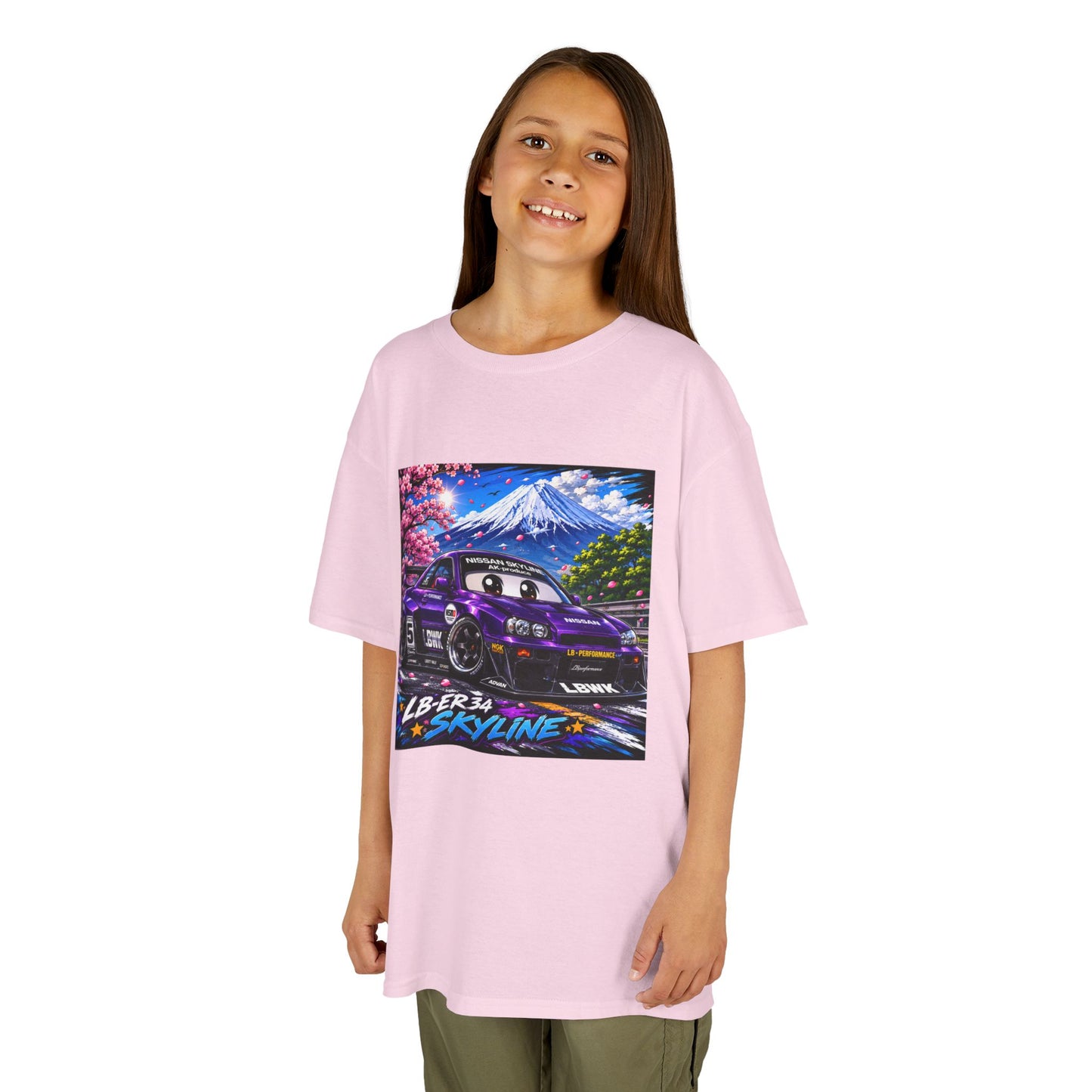 Kids T‑Shirt — Retro Japanese Drift Car Graphic (“Liberty Skyline”)