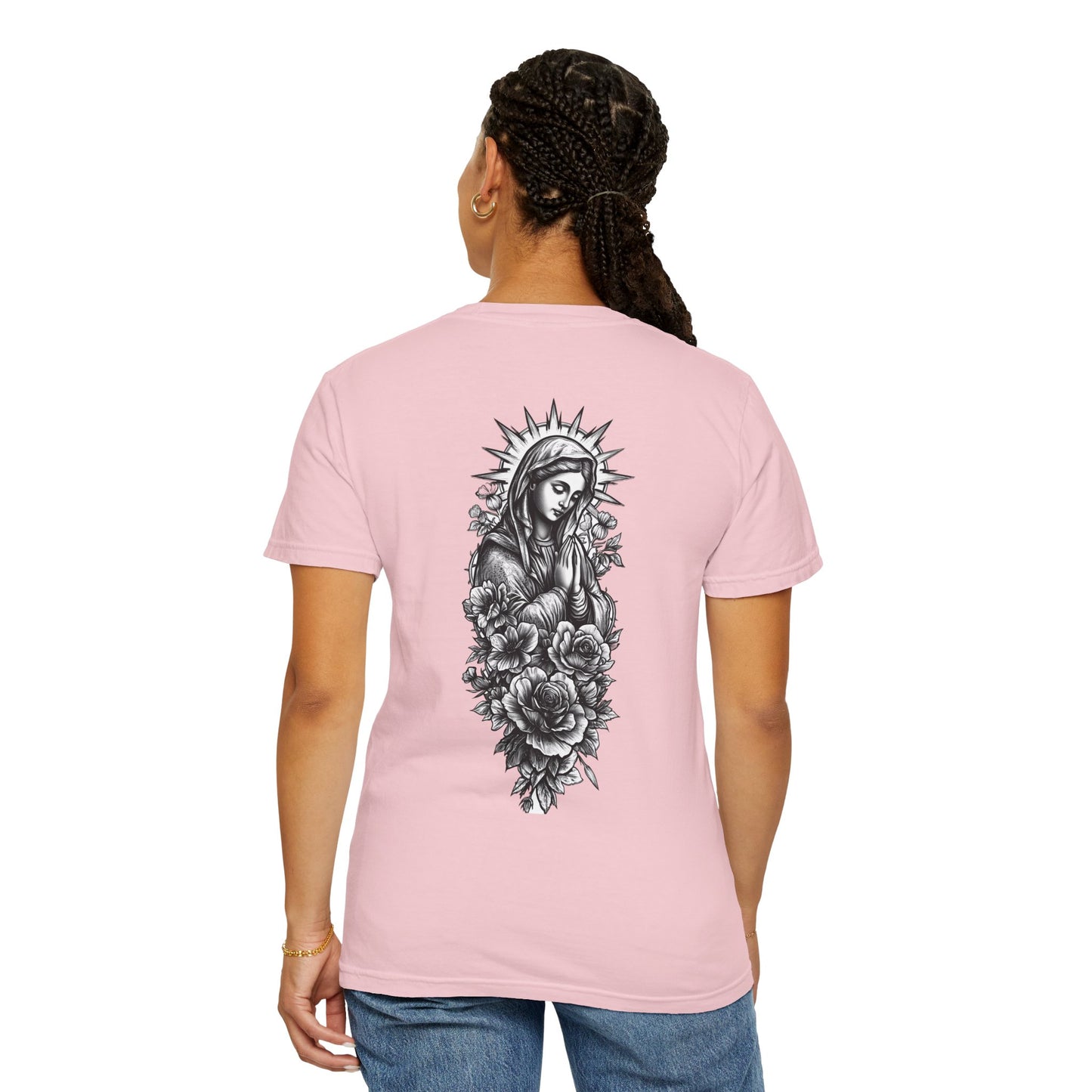 T-Shirt - Vintage Virgin Mary & Roses Graphic Tee