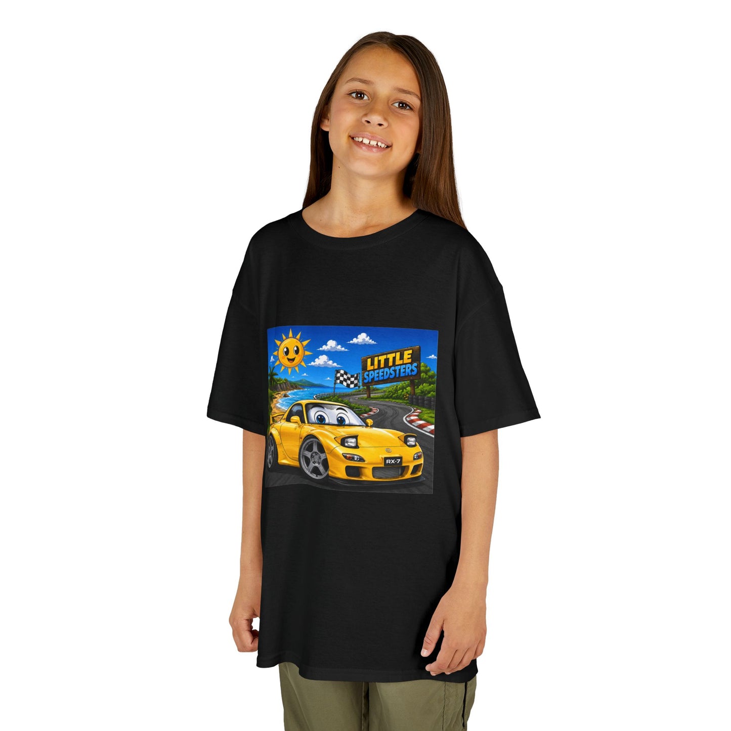 Kids Car T‑Shirt — "Little Speedster" Yellow FD RX7 Tee