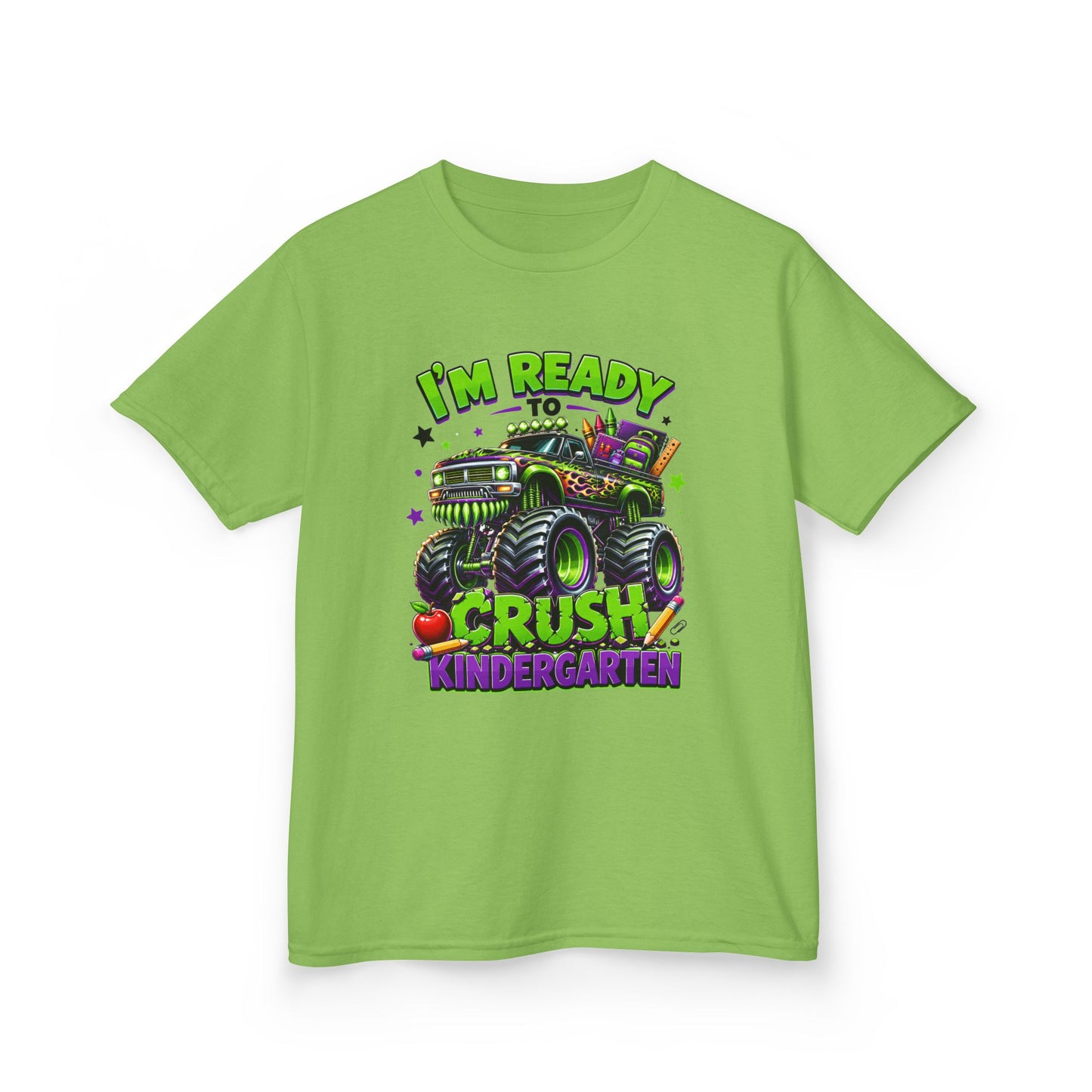 I’m Ready to Crush Kindergarten Monster Truck Kids T-Shirt – First Day of School Tee