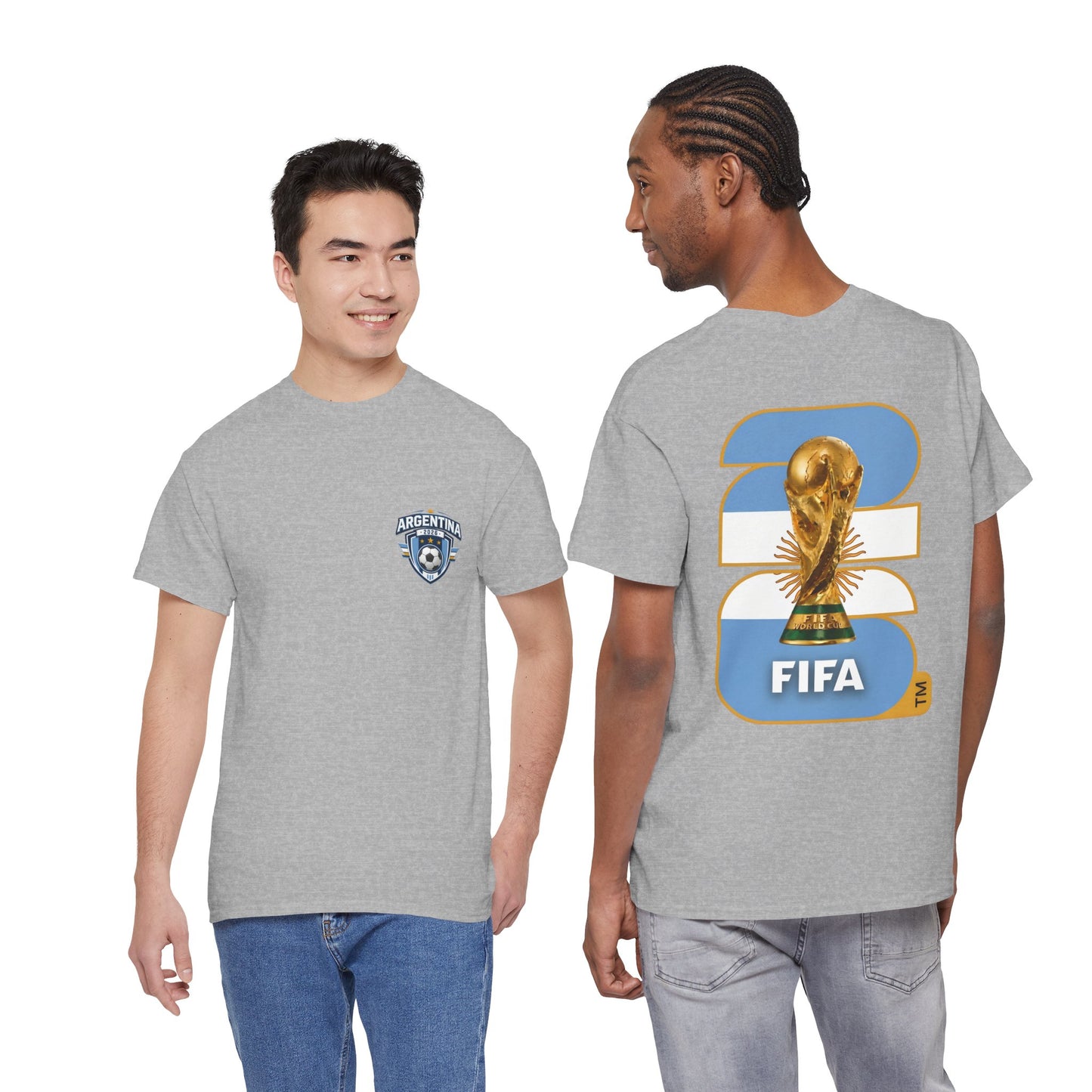 Argentina 2026 FIFA World Cup Fan Edition – Front Crest & Championship Back Graphic T-Shirt