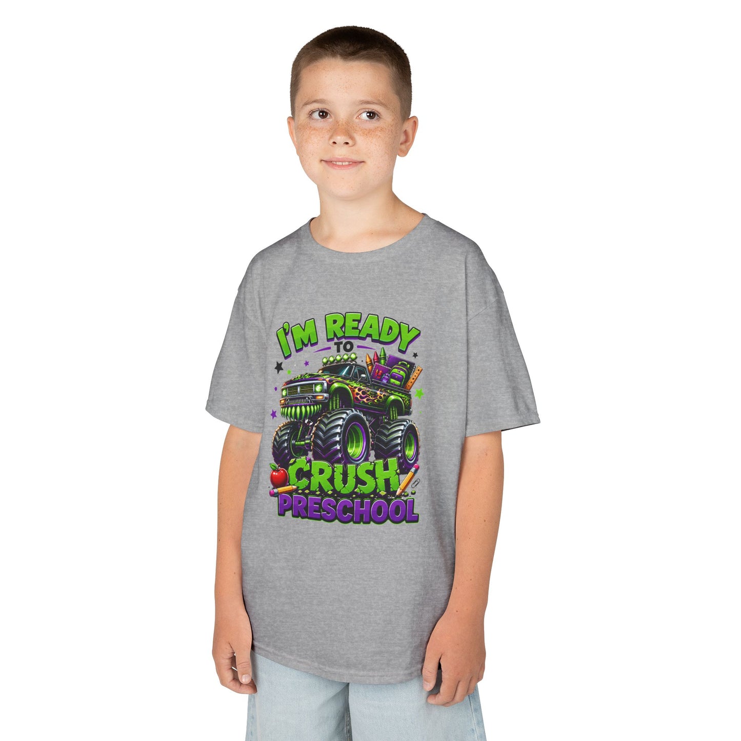 I’m Ready to Crush Preschool Monster Truck Kids T-Shirt – Back to School Tee