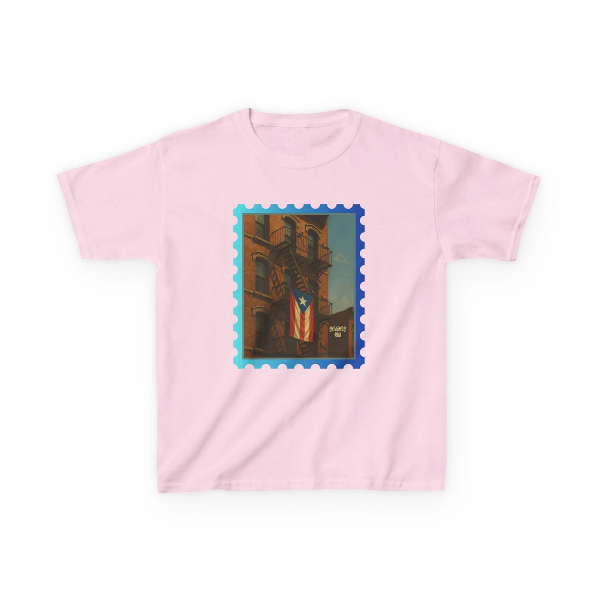Boricua Barrio Kids T-Shirt – Puerto Rican Flag NYC Street Art