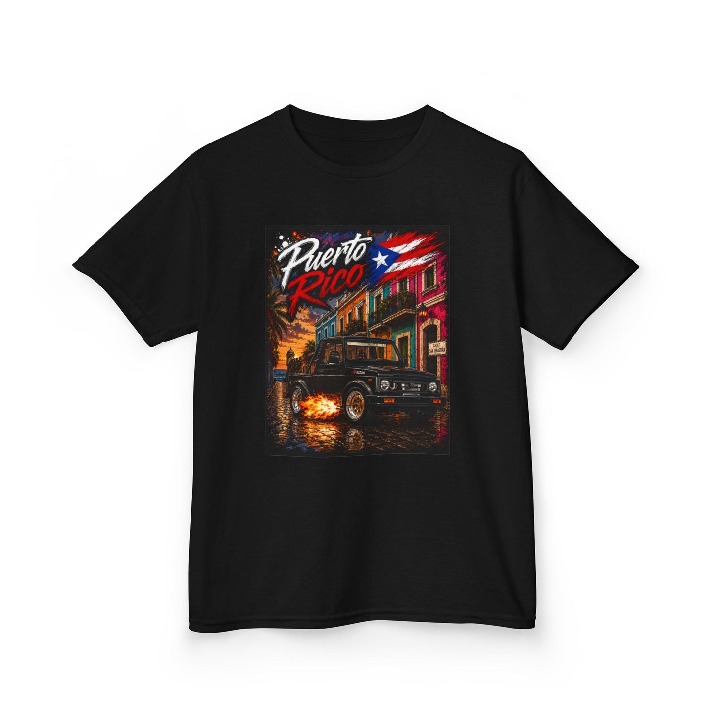 Kids T-Shirt — Puerto Rico Retro Night Street Scene Tee