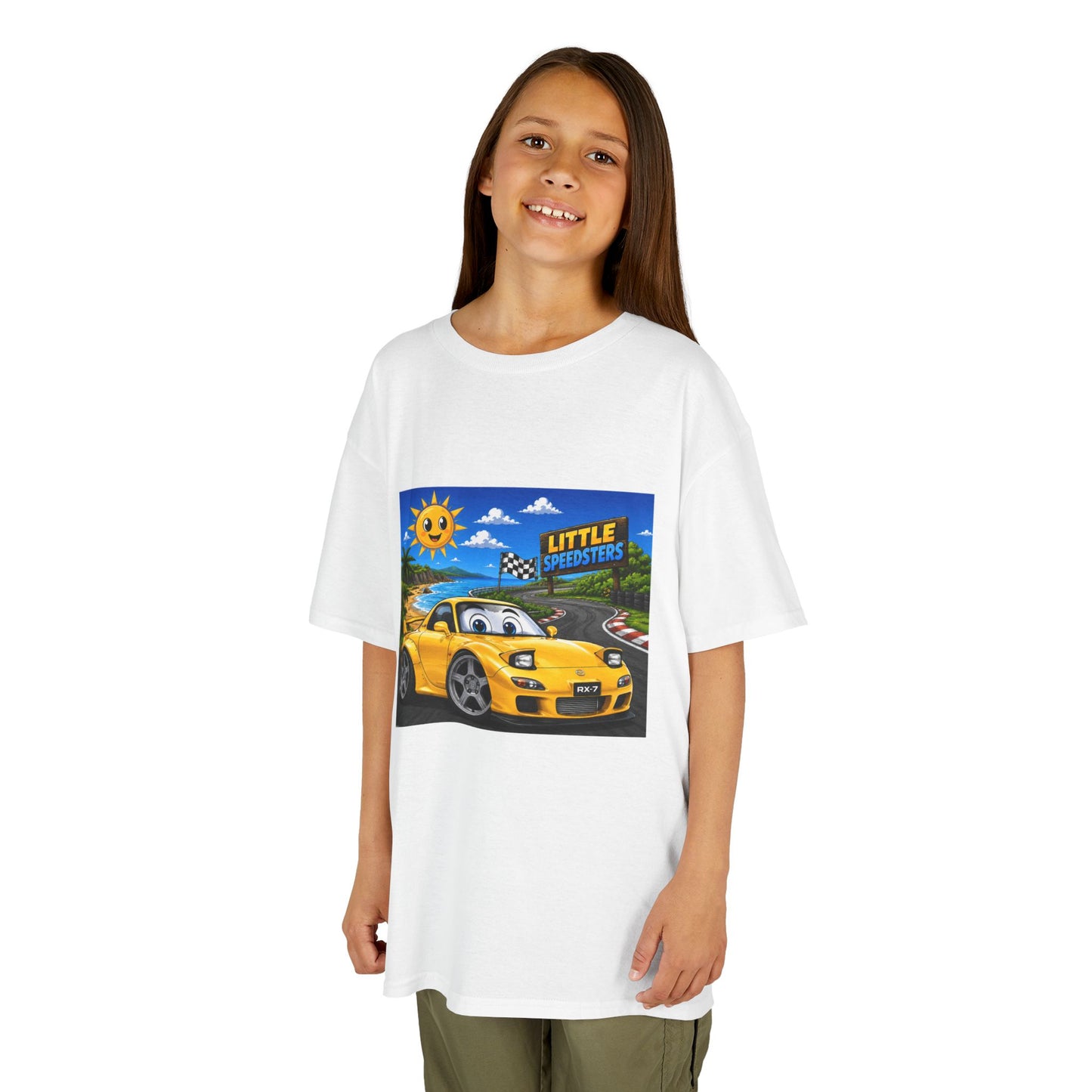 Kids Car T‑Shirt — "Little Speedster" Yellow FD RX7 Tee