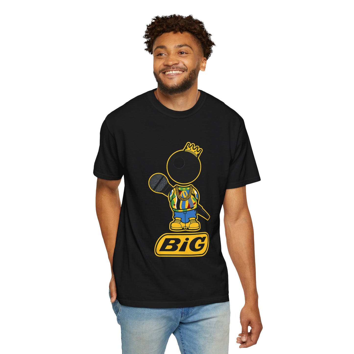 BiG Hip-Hop Icon Cartoon T-Shirt | Retro 90s Rap Inspired Streetwear Design