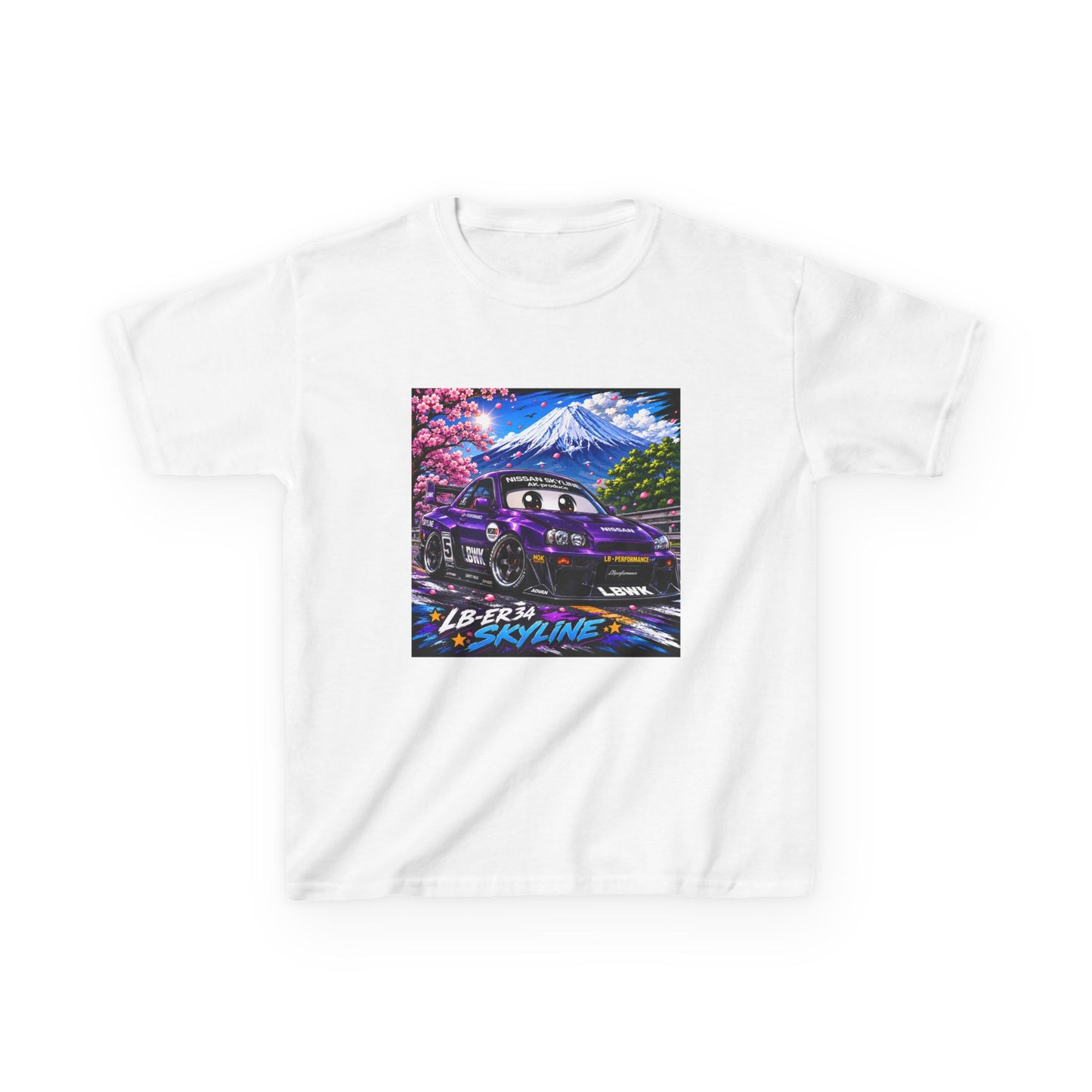 Kids T‑Shirt — Retro Japanese Drift Car Graphic (“Liberty Skyline”)