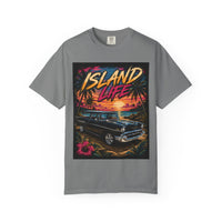 Island Life T-Shirt — Retro Beach Sunset with 57 Chevy Nomad