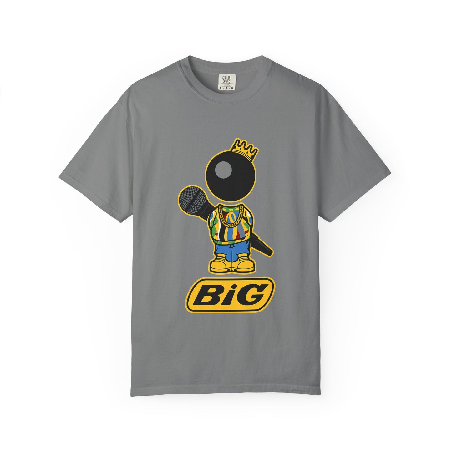 BiG Hip-Hop Icon Cartoon T-Shirt | Retro 90s Rap Inspired Streetwear Design