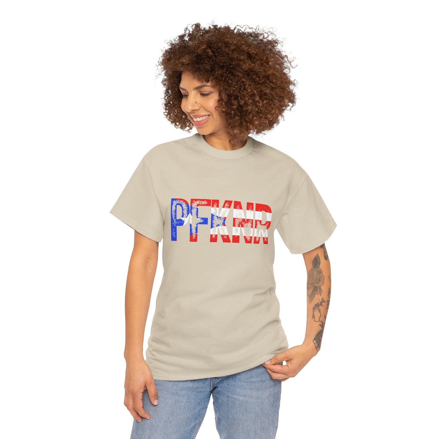 Patriotic 'PFW' Flag Graphic T-Shirt — Red White Blue Americana Tee