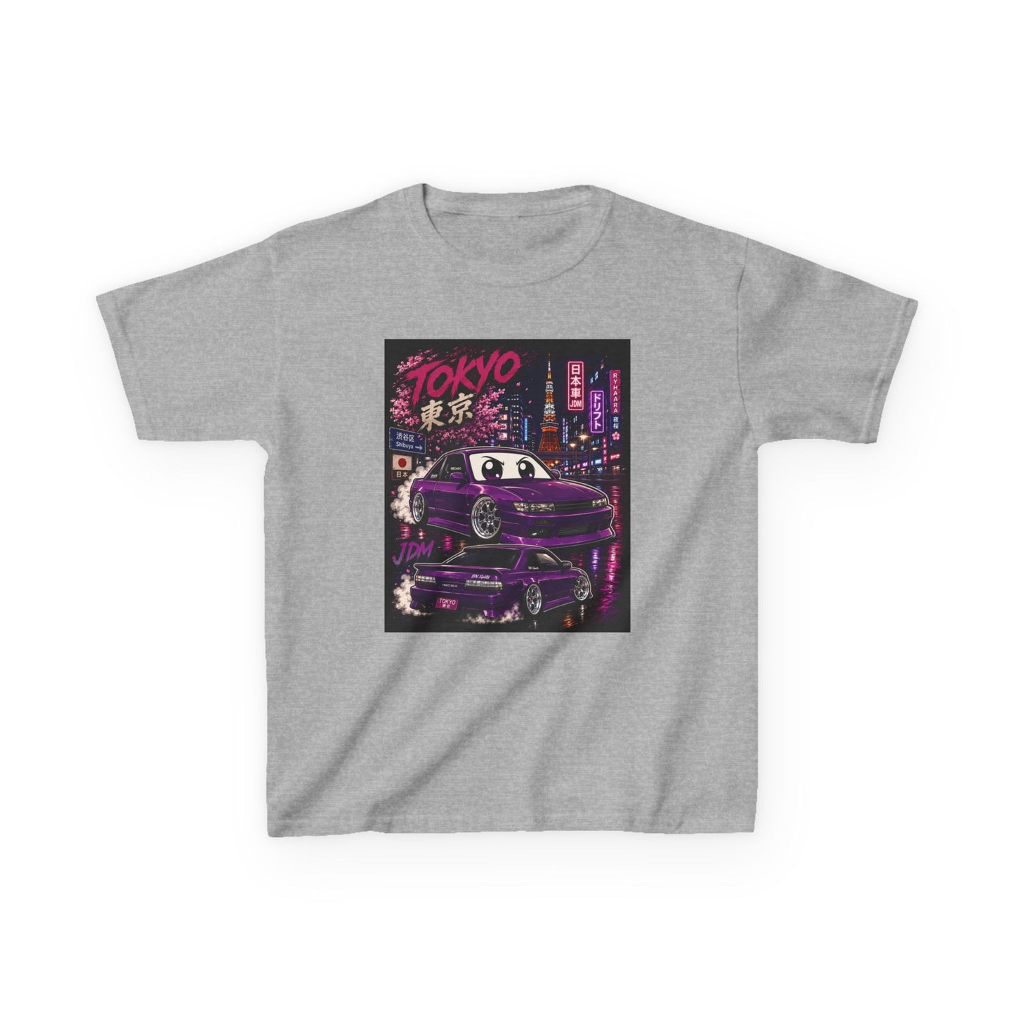 Kids Tokyo Night Drift Tee — Retro Neon City Racing Graphic